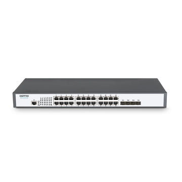 S5300-24T4X, 24-Port Ethernet L2+ Access Switch, 24x GE RJ45 Ports with 4x 10GE SFP+ Uplinks, Stackable Switch, Fanless